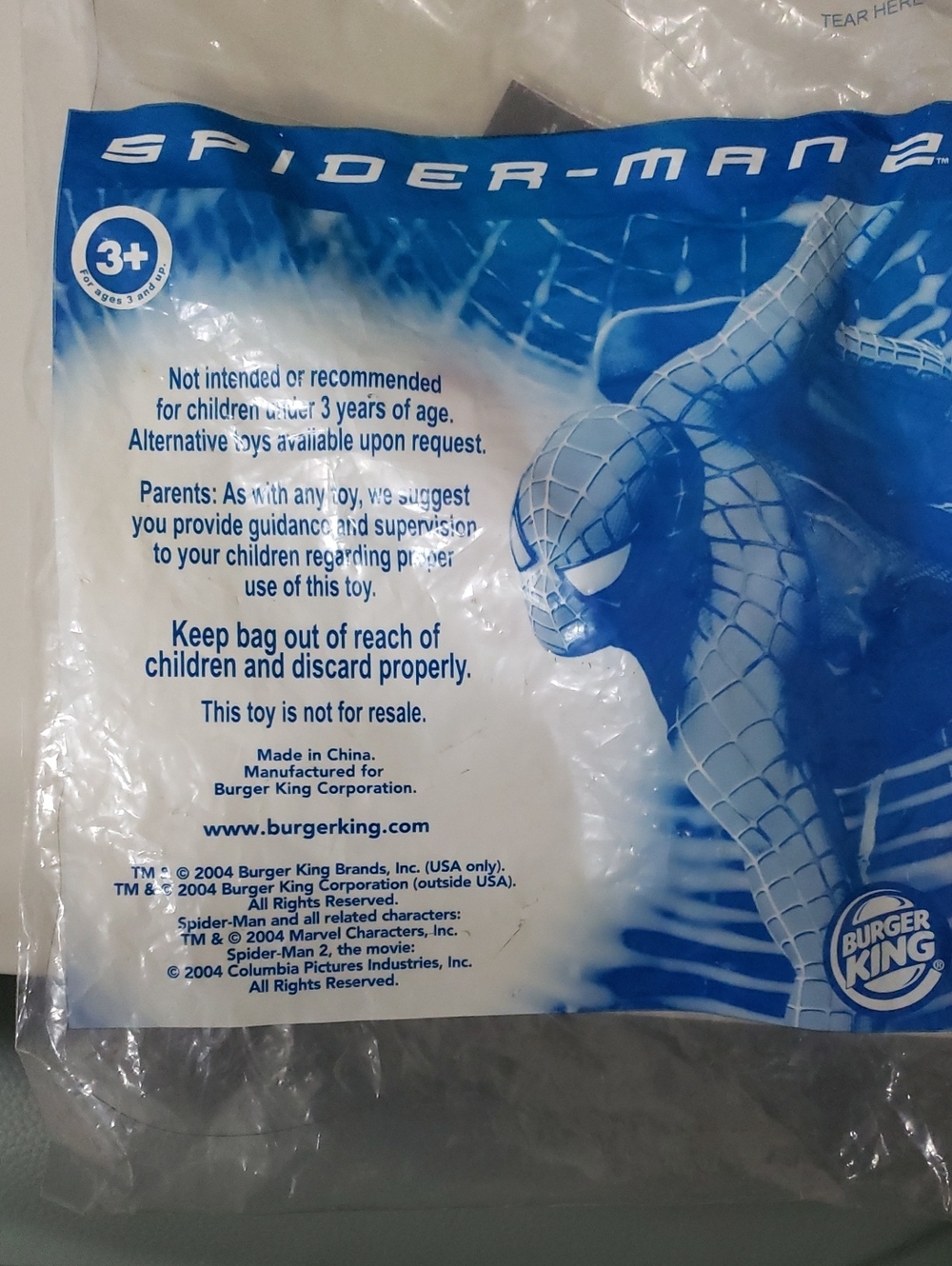 Burger King Spider-Man 2 Kids Meal Premium Toy w/ Spider-Man Card Sealed 2004